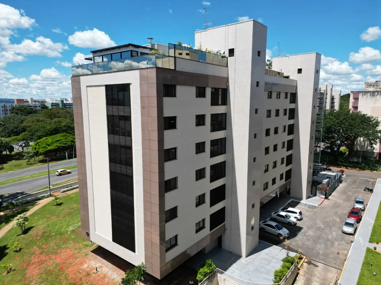 Vista aérea lateral do Residencial Evolution